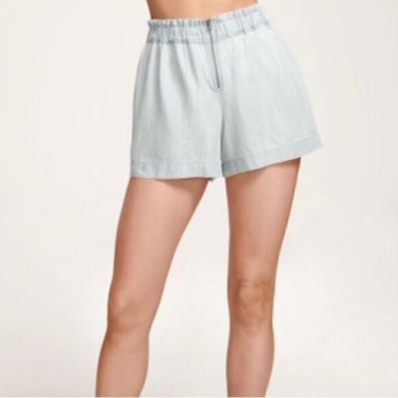 NWT Ramy Brook Roberta High-waisted Short In Chambray Large - Picture 1 of 8